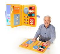 EHUCON Fidget Folder per adulti con demenza, lavagna sensoriale portatile occupata per anziani, impermeabile, aiuta l'attività per mani irrequiete, regalo per la casa per la destrezza