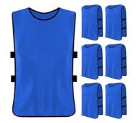 Ehuihuan 6 Pezzi Gilet da Allenamento Calcio per Bambini, Pettorine Calcio, Casacche Calcio, Sports Bibs Ragazzi, Pettorine per Allenameto Sport Squadra per Netball Rugby Calcio Formazione (Blu)