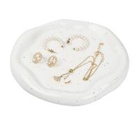 Ehuihuan Vassoio per Gioielli in Ceramica, Vassoio Decorativo Bianco Piccolo, Vassoio Portaoggetti Forma di Nuvola, Ciotola dei Gioielli Piatto Anello per Casa Compleanno Matrimonio (girare)