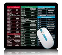 Ehuixinsheng Excel, tappetino per mouse con scorciatoie da tastiera per computer, portatile, piccolo, antiscivolo, con scorciatoie per ufficio, casa, scrivania, laptop, regali di apprezzamento (stile