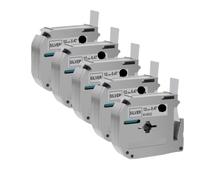 EHxCUF 5pcs MK-231 M-K231 MK231 MK-131 MK Etichetta adesiva a nastro compatibile per etichetta PT-70 PT-80(5PK Black on Silver)