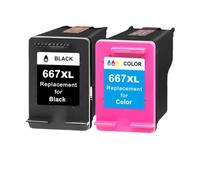 EHxCUF Sostituzione della cartuccia di inchiostro compatibile per 667 667xl funziona con il vantaggio 'inchiostro deskjet 1275 2374 2375 2376 2775 2776(One Set)