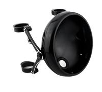 EHYSYN fendinebbia faretti Adatto per alloggiamento LED Harley Staffa CNC universale Secchio Shell Lighthouse7INCH Copri faro da 7 pollici per moto(Short Gloss Black)
