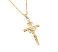 EIAAMRYMITE Nuovo 2026 Oro Croce Catena Uomini Crocifisso Collana Pendente Donne Gesù Giallo Riempito Cristiano Cattolico Decorazione Gioielli Di Lusso Con Per Voi Accessori Trendy Creativo Miglior