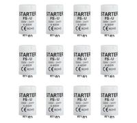 Eiaigky 12 Pezzi Starter Neon, Starter Fluorescente Universale per Lampade 4-65W, Materiali Ignifughi, Sicuri e Affidabili per un'Accensione Rapida e Stabile delle Lampade