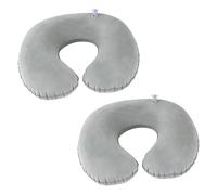 Eiaigky 2 Pezzi Cuscino Gonfiabile da Viaggio, Cuscino per il Collo Ergonomico Pieghevoli e Portatili Ideali per Aereo, Auto e Treno, Facile Regolazione dell'Inflazione, Cuscini Gonfiabili da Volo