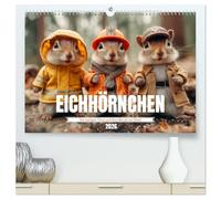 Eichhörnchen - Die lustigen Tiere und ihre Berufe im Wald (hochwertiger Premium Wandkalender 2026 DIN A2 quer), Kunstdruck in Hochglanz: Ein lustiger Tierkalender mit Eichhörnchen aus dem Wald