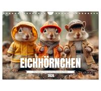 Eichhörnchen - Die lustigen Tiere und ihre Berufe im Wald (Wandkalender 2026 DIN A4 quer), CALVENDO Monatskalender: Ein lustiger Tierkalender mit Eichhörnchen aus dem Wald