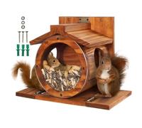 Eichhörnchen Futterstation Aus Holz - Wetterfestes Futterhaus 33×17×24 Cm | Robuste Futterbox Für Garten, Balkon & Hof | Befüllbar Mit Nüssen, Mais & Heu | Outdoor Wildtierhilfe