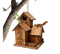 Eichhörnchen-Futterstation - DREI-Kammer-Design Holz Futterhaus | Streifenhörnchen Feeder mit Flexiblem Dach | Garten Terrazza Balkon Hinterhof Zuhause, Wetterfestes Natur-Echtholz Haus