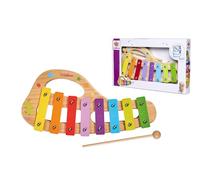 Eichhorn 100003482 - Xilofono Musicale in Legno, Scala Colorata con 8 Toni, Include 1 Bacchetta e Libro con Cinque Canzoni da Riproduzione, 3 Pezzi, 30 x 15 cm, a Partire da Due Anni