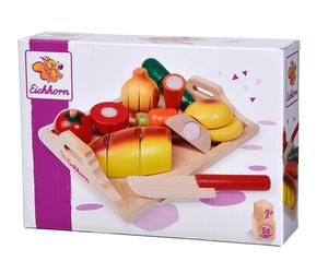 Eichhorn 100003731 Chopping Board with Various Wooden Parts for Cutting 8 Pieces