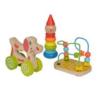 Eichhorn Set da Gioco educativo Composto da Clown, Fiocchetto motoriale e Cavallo, 3 Pezzi, Multicolore, Small, 4003046003376