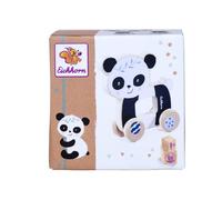 Eichhorn 100003818 - Panda scorrevole perfetto per le mani dei bambini piccoli, 12 cm di lunghezza, ruote in silicone silenzioso, in legno di faggio certificato FSC 100%, a partire da 1 anno