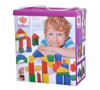 Eichhorn 100010171 100 bunte Holzbausteine in der Aufbewahrungsbox mit Kordel un