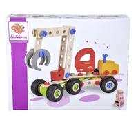 Eichhorn 100039058 Constructor-100039058 3 Varianti di Modello: mietitrice, livellatore/Piano di Terra, Camion Ribaltabile, 140 Pezzi, FSC 100%, Legno di faggio, plastica, BSK, 5J+, Made in Germany,