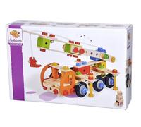 Eichhorn 100039094 Constructor - Carro per Gru Versatile in Legno, 170 componenti, 4 Diverse Costruzioni, in Legno di faggio Certificato FSC 100%, per Bambini dai 6 Anni in su