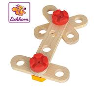 Eichhorn 100039120 Constructor Maxi - Set da 25 Pezzi, componenti Extra Large, in Legno di faggio Certificato FSC, 100% Prodotto in Germania, colorato