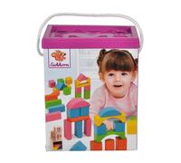 Eichhorn 100088011 75 Pastel-Coloured Wooden Building Blocks in Storage Box and
