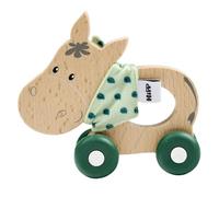 Eichhorn - Baby Hipp Collection - Asino Scorrevole con Tessuto, Ruote in Silicone silenziose, Lunghezza 12 cm, 100% Legno di faggio Certificato FSC, Adatto per Bambini a Partire da 1 Anno