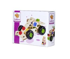 Eichhorn - Constructor Auto da Corsa Versatile, Giocattolo in Legno, 35 Pezzi, 3 Diverse Costruzioni, 100% Legno di faggio Certificato FSC, dai 3 Anni in su