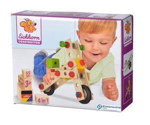 Eichhorn - Constructor scooter, versatile wooden toy, 65 pieces, 4 different mod