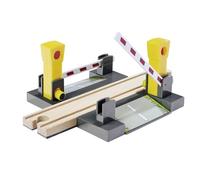 Eichhorn Ferrovia 100006500 - Passaggio ferroviario, 4 pezzi, in legno di faggio certificato FSC, utilizzabile con altri sistemi ferroviari, multicolore