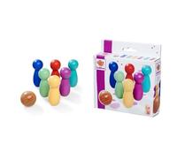 Eichhorn - Games - Gioco di Bowling con 6 Pin e Una Sfera di Legno, Tavolo colorato Bowling, 7 Pezzi, in Legno di Betulla, dai 3 Anni in su