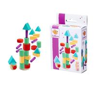 Eichhorn Games - Gioco impilabile con cubetti, diverse forme e parti in legno da impilare, 27 pezzi, in legno di betulla dai 3 anni in su