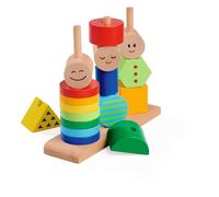 Eichhorn Gioco a Incastro, 18 Pezzi, Colori allegri e Forme da attaccare al bilanciere, promuove la creatività e la coordinazione, in Legno di faggio, colorato, a Partire da 1 Anno