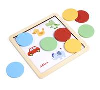 Eichhorn Gioco di Lettura a Colori - Gioco educativo con 8 Dischi Colorati, 5 Carte Modello e Cornice in Legno per promuovere la comprensione dei Colori, capacità motorie e concentrazione, Compatto e