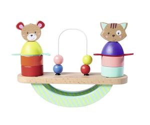 Eichhorn - Gioco impilabile Friends, bilanciere con Inserti e Funzione, 11 Pezzi, 5 x 22 x 17,5 cm, 100% Legno di faggio Certificato FSC, a Partire da 1 Anno
