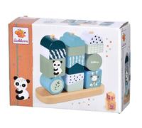 Eichhorn - Gioco Panda con 14 mattoncini per promuovere la coordinazione occhio-mano, giocattolo motorio in legno di betulla, 6 x 16 x 12 cm, a partire da 1 anno