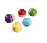 Eichhorn Set di 5 sfere sonore musicali con diverse funzioni sonore come sonaglio, campana e cigolio, promuove la percezione acustica e le capacità motorie, in legno di faggio e ciliegio, a partire da
