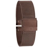 Eichmüller BandOh, cinturino in acciaio inox, con maglia milanese, placcato oro PVD., marrone, 18 mm, Bracciale