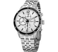 Eichmüller Cronografo da uomo, RE1120, argento, 10 ATM, cinturino in metallo, 45 mm, bianco-argento, Bracciale