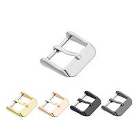 Eichmüller Fibbia in pelle con fibbia in acciaio inox/oro/rosa/nero/titanio massiccio, acciaio, 16 mm