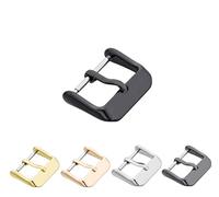 Eichmüller Fibbia in pelle con fibbia in acciaio inox/oro/rosa/nero/titanio massiccio, Nero , 14 mm