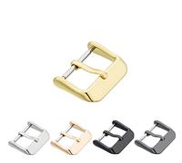 Eichmüller Fibbia in pelle con fibbia in acciaio inox/oro/rosa/nero/titanio massiccio, PVD oro, 18 mm