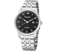 Eichmüller Orologio da uomo in acciaio inox 42 mm, Cinturino in metallo nero, Bracciale