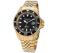 Eichmüller - Orologio subacqueo da uomo, in acciaio inox, dorato, con datario e lunetta girevole, 200 m