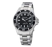 Eichmüller Orologio subacqueo da uomo nero con lente d'ingrandimento e lunetta girevole 20 ATM, orologio subacqueo da uomo