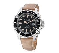 Eichmüller Orologio subacqueo da uomo marrone con lente d'ingrandimento, data e lunetta girevole 20 ATM, marrone/nero, cinghie, marrone/nero, Cinghie