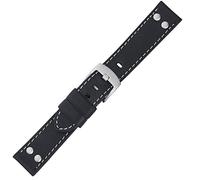 Eichmüller since 1950 Eichm?ller Uhrenarmband Lederband Vintage Look schwarz 18mm Niete 755