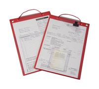 Eichner Cartellina portadocumenti con chiusura a velcro e 2 scomparti DIN A4, rossa Quantità:10