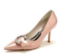 EICOFF Scarpe Donna Tacco a Spillo Slip on Décolleté Scarpe da Abito a Punta con Tacco Alto Cristallo Perla Pompe Sandali da Lavoro da Festa,Nude Pink,42 EU