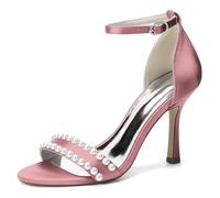 EICOFF Sposa Tacco a Spillo Donna Punta Aperta Sandali da Sposa con Cinturino alla Caviglia Perle Scarpe da Festa per Il Lavoro Matrimonio Ballo,Flesh Pink,36 EU
