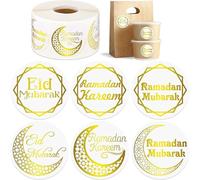 Eid Autoadesivi Rotondi, 500 Pezzi Mubarak Autoadesivi Rotondi, Buste Sticker Ramadan, Ramadan Buste Adesivi, Adesivi Mubarak, Sticker Ramadan Rotondi, Adesivi Ramadan, Ramadan Sticker(B)