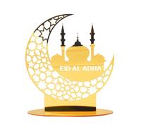 Eid Mubarak Moon Star Ornament, Ramadan Decorazione della Tavola Eid arredamento da tavolo acrilico Ramadan decorazione del tavolo del festival Golden Ramadan per decorazioni per domestich