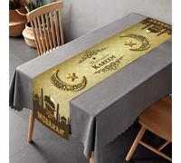 Eid Mubarak Runner da tavolo Ramadan Mubarak Tovaglia Tovaglia Moschea Ultima decorazione islamica per Ramadan, decorazione per la casa, sala da pranzo, 180 x 35 cm (oro)
